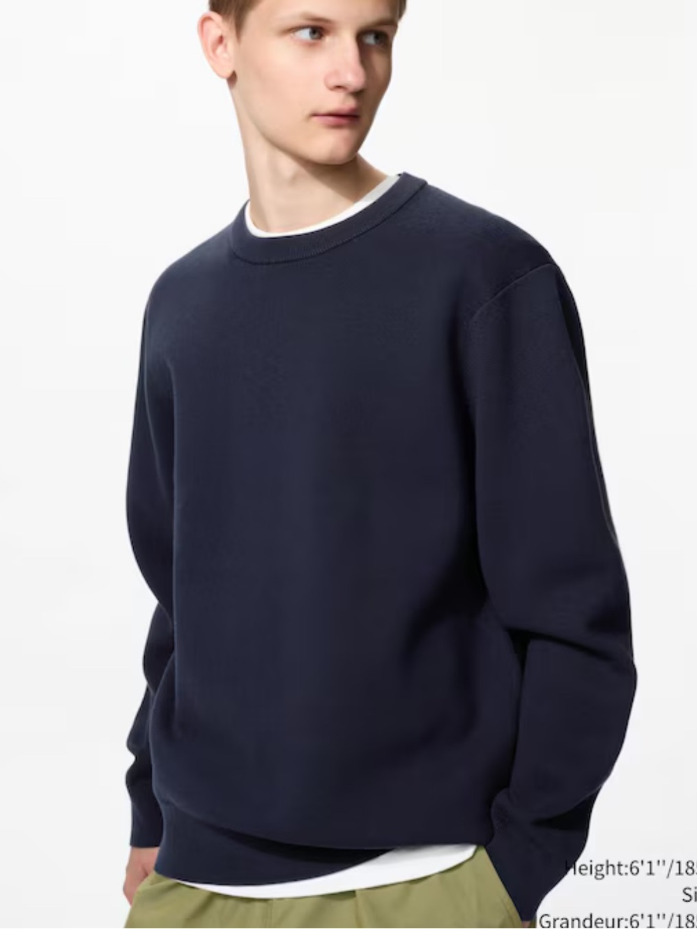 Uniqlo Washable Ribbed Crewneck Sweater